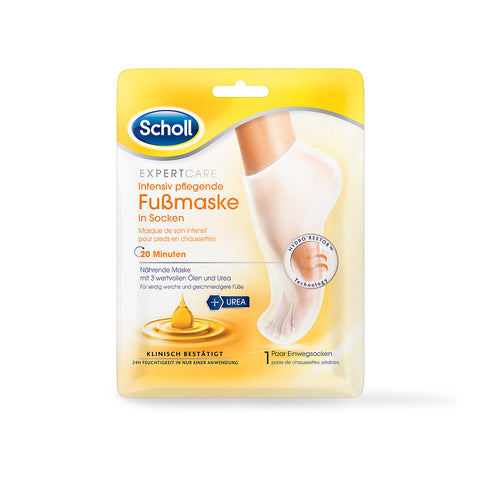 Scholl DE Care Scholl ExpertCare Intensiv pflegende  Fußmaske in Socken –  Nährende Maske  mit 3 wertvollen Ölen