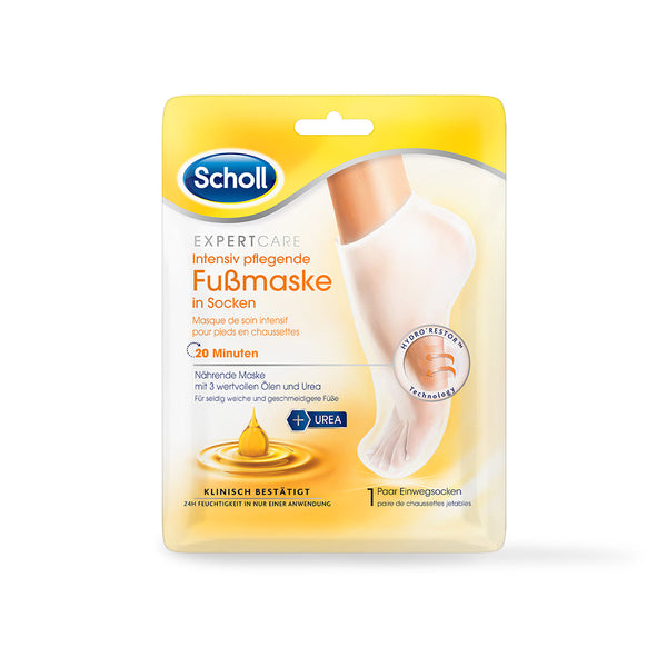 Scholl Fußmaske – Sehr Feuchtigkeitsspendend, 3 Stück (1 Paar + 1 Einzelmaske)