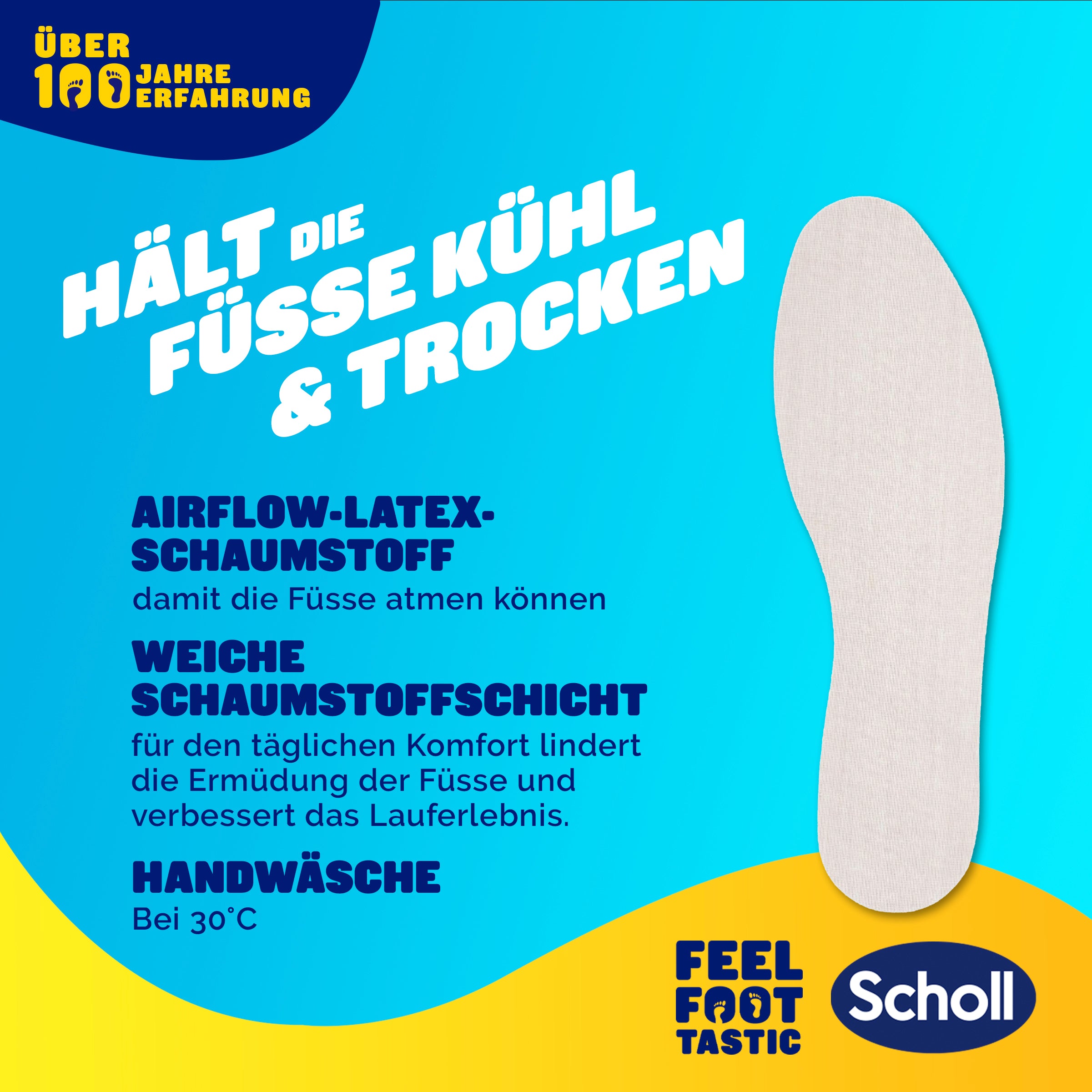 Scholl DE Insoles 35.5 - 40.5 Scholl Atmunsaktive Einlegesohlen für ganztägige Dämpfung & Komfort
