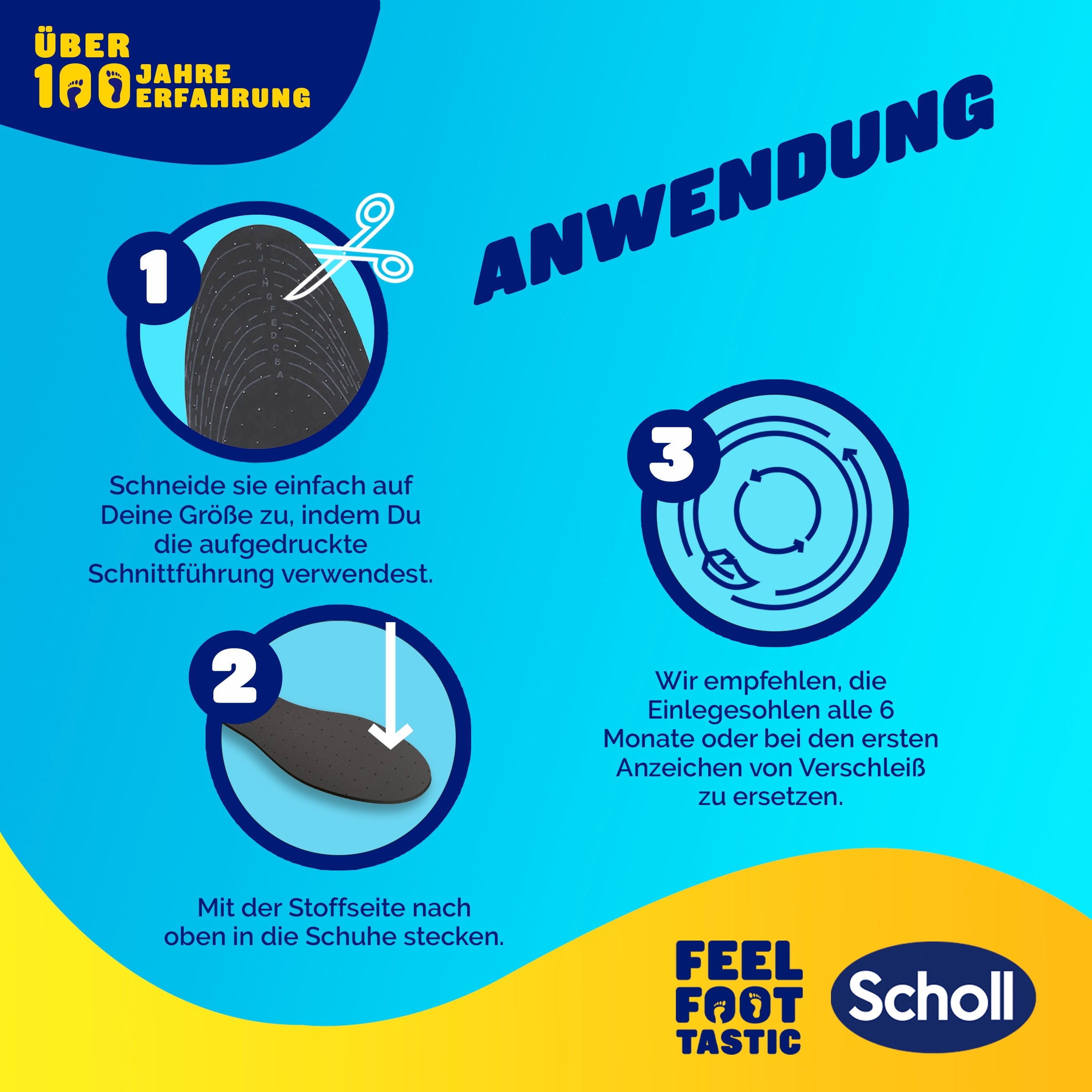 Scholl DE Insoles 35.5 - 40.5 Scholl Frische Einlegesohlen