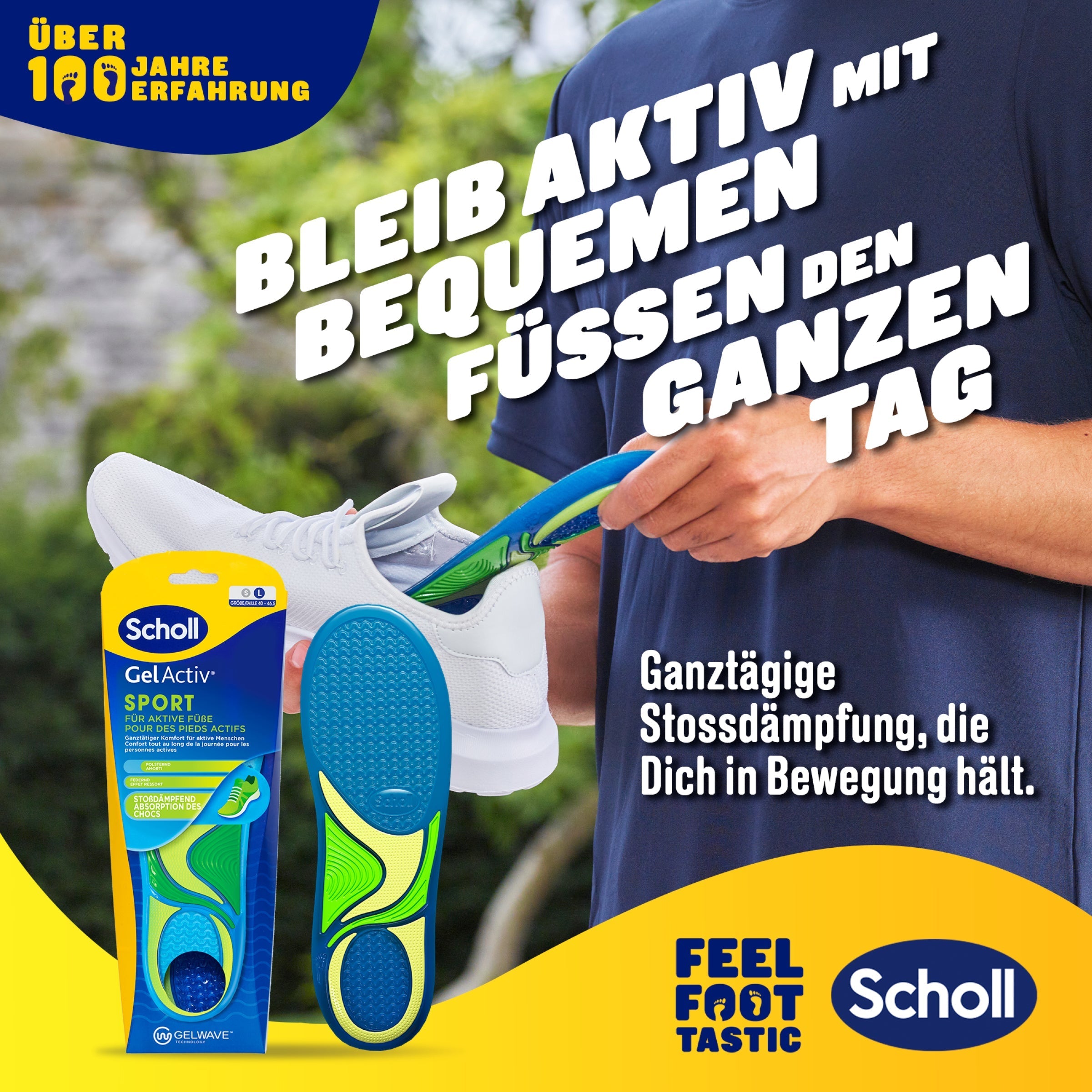 Scholl DE Insoles 40 - 46.5 GelActiv™ Sport Einlegesohlen Herren