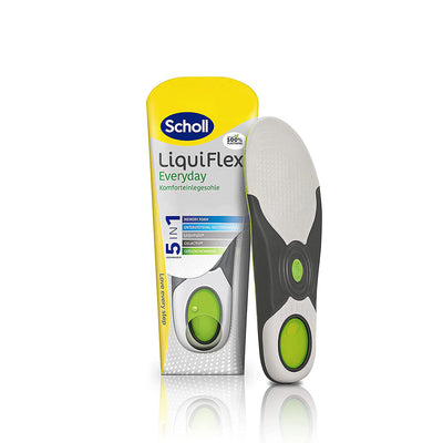 Scholl LiquiFlex Komforteinlegesohlen Everyday, mehr Polsterung durch Memory Foam und Unterstützung des Fußgewölbes, 1 x 2 Stück