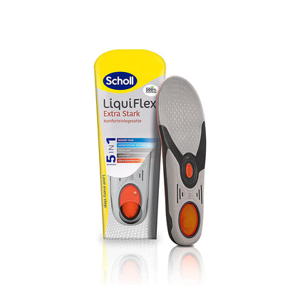 Scholl LiquiFlex Komforteinlegesohlen Extra Support, mehr Polsterung durch Memory Foam und Unterstützung des Fußgewölbes, 1 x 2 Stück