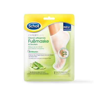 Scholl ExpertCare intensiv pflegende Fußmaske in Socken – intensiv  feuchtigkeitspendende Maske mit Aloe Vera
