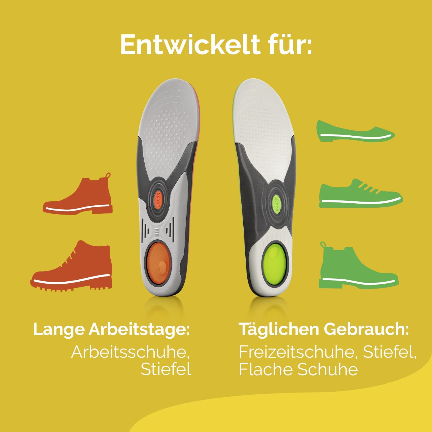 Scholl DE Insoles Scholl LiquiFlex Komforteinlegesohlen Everyday L, mehr Polsterung durch Memory Foam und Unterstützung des Fußgewölbes, 1 x 2 Stück