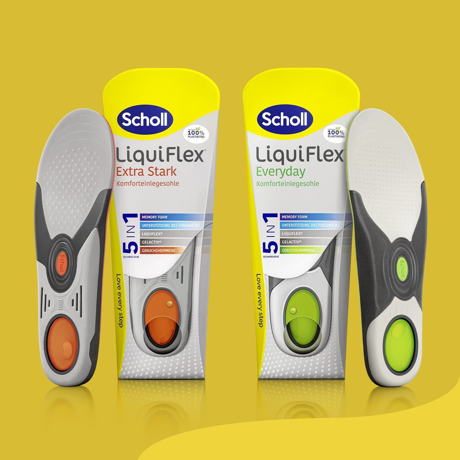 Scholl DE Insoles Scholl LiquiFlex Komforteinlegesohlen Everyday L, mehr Polsterung durch Memory Foam und Unterstützung des Fußgewölbes, 1 x 2 Stück