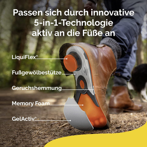 Scholl DE Insoles Scholl LiquiFlex Komforteinlegesohlen Extra Support L, mehr Polsterung durch Memory Foam und Unterstützung des Fußgewölbes, 1 x 2 Stück