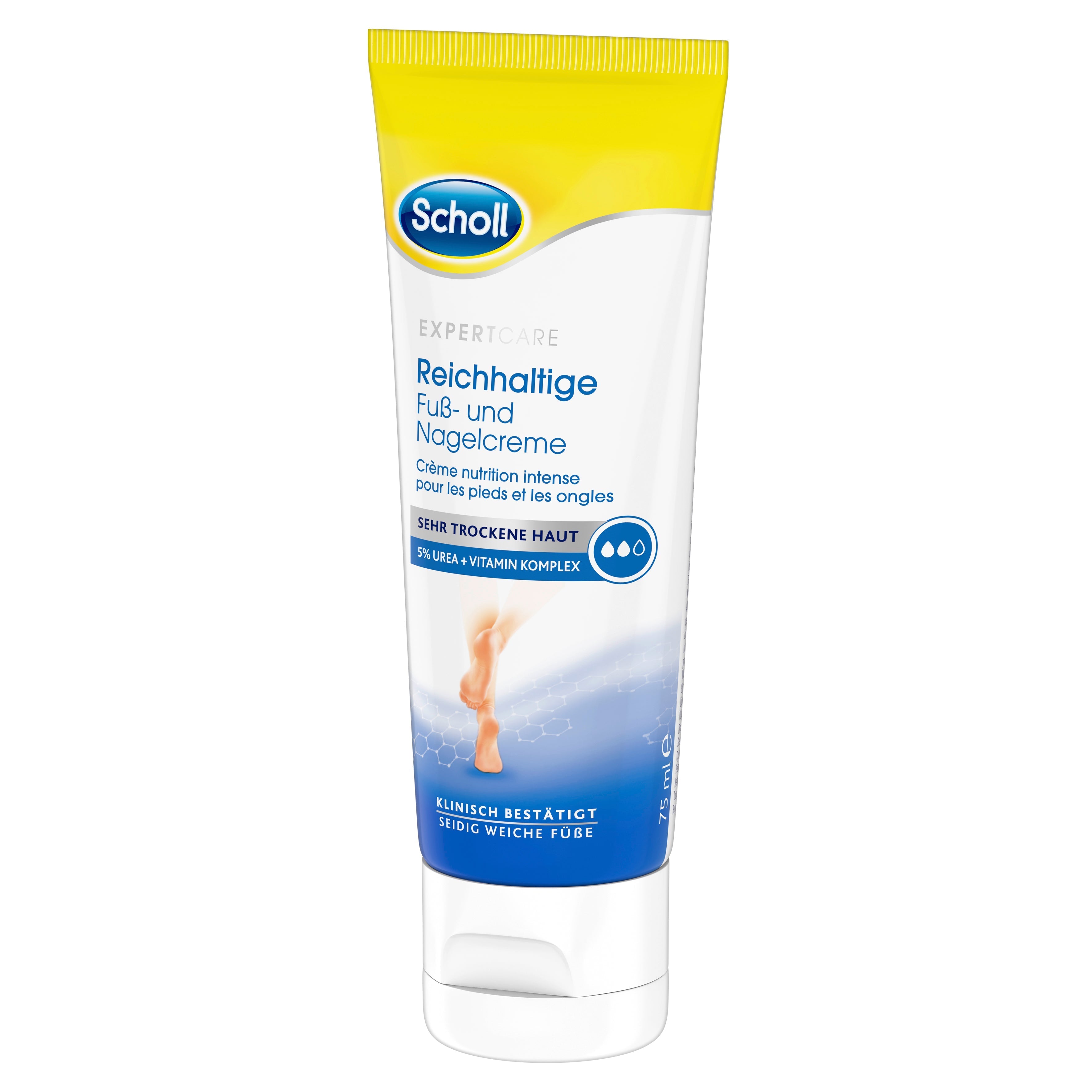 Scholl DE Scholl Fuß- und Nagel-Creme, reichhaltig mit Urea (5%), 75 ml