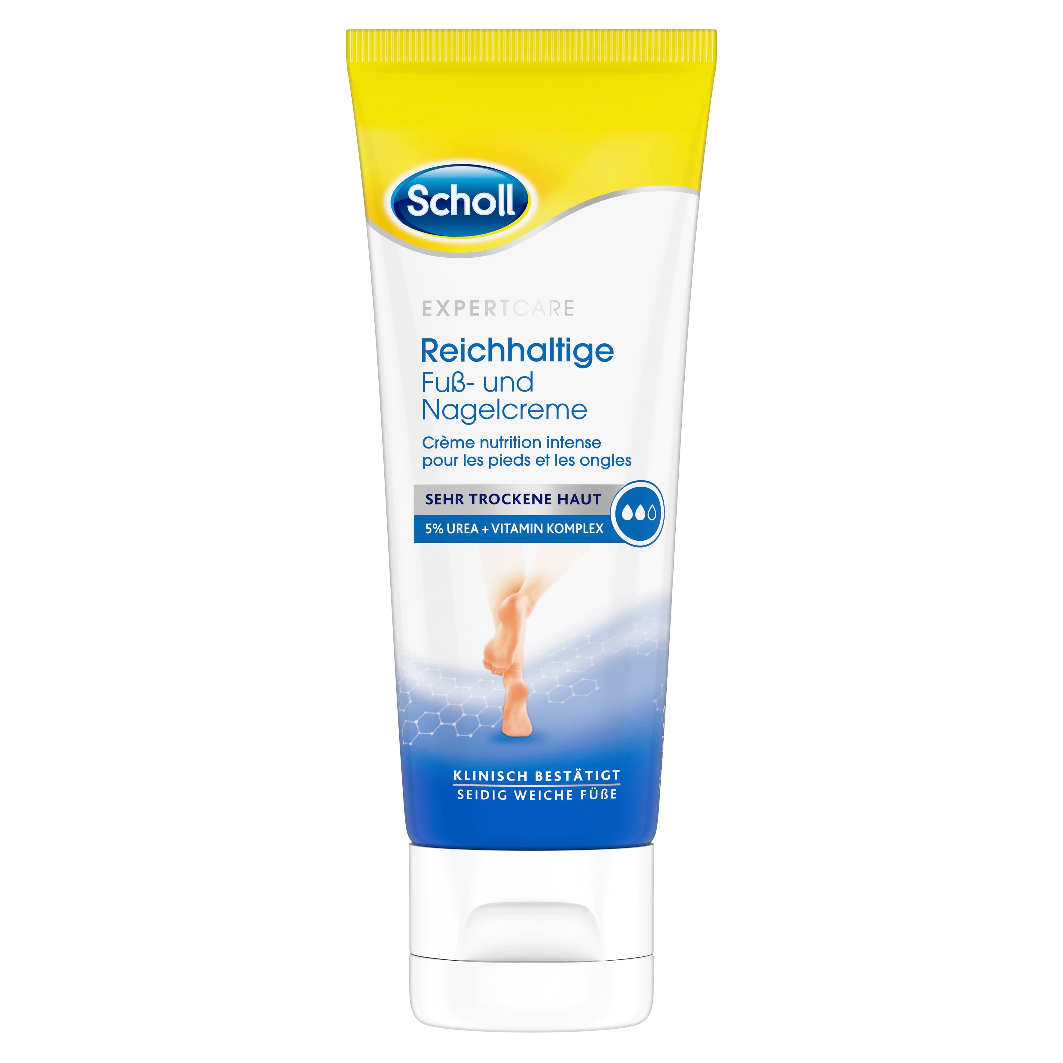 Scholl DE Scholl Fuß- und Nagel-Creme, reichhaltig mit Urea (5%), 75 ml